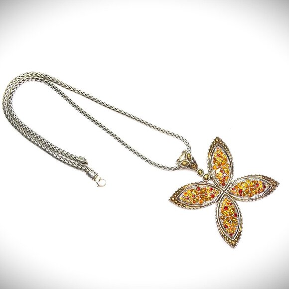 JOHN HARDY Citrine & Garnet Batu Kawung Pendant & Chain Necklace - Picture 8 of 11